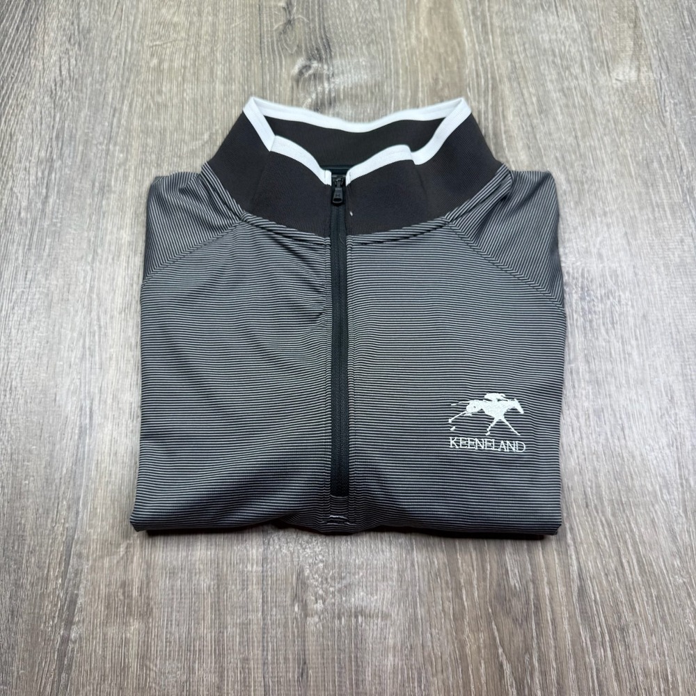 Under Armour Golf Mens Gray Keeneland Racing Performance 1/4-Zip Shirt Size XL